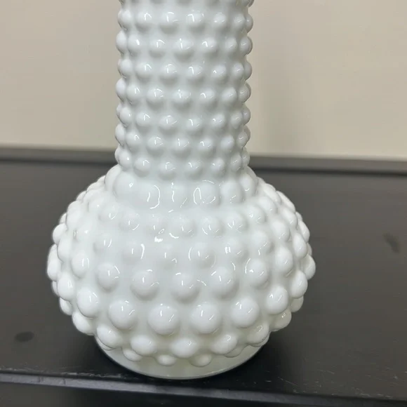 Mille White Glass Long Neck Vase - Picture 3 of 5